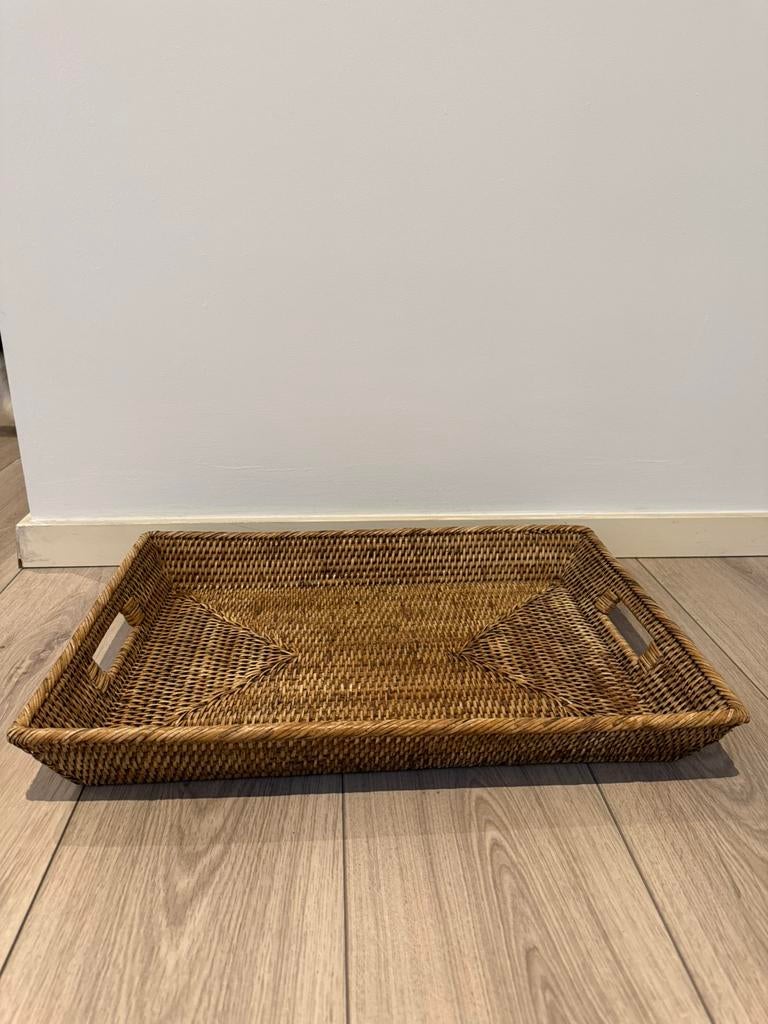 Birma riet rechthoekig dienblad, Ophalen, Zo goed als nieuw, Rechthoekig, Hout