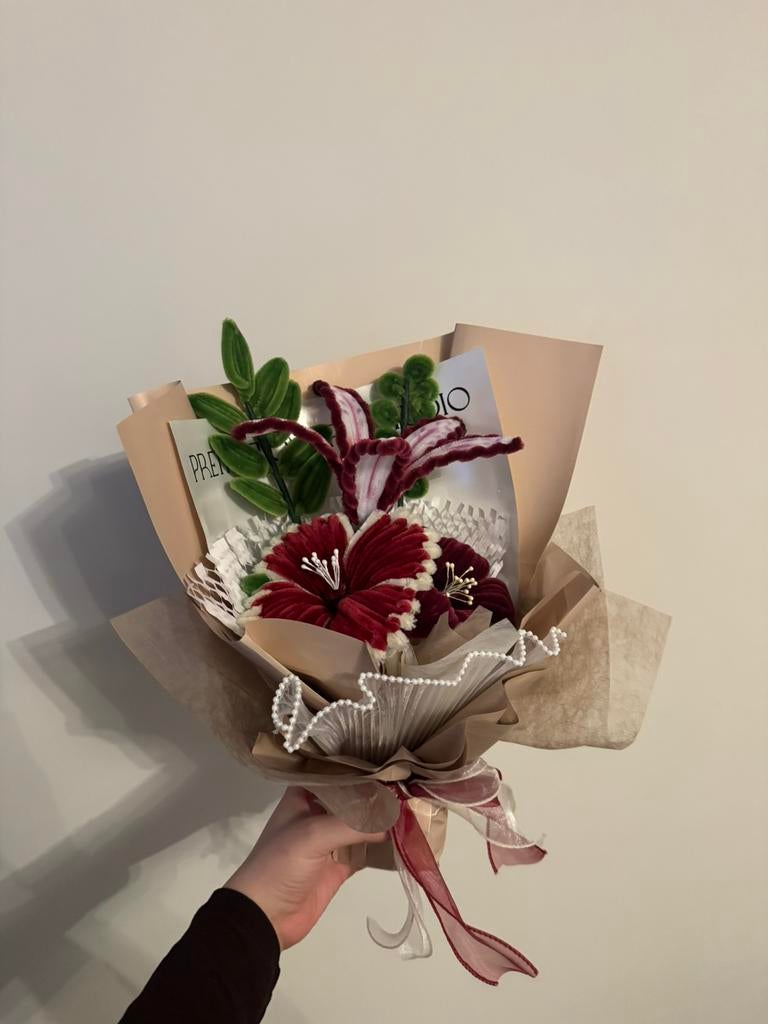 Luxe handgemaakt bloemenboeket (blijft altijd mooi), Ophalen of Verzenden, Zo goed als nieuw