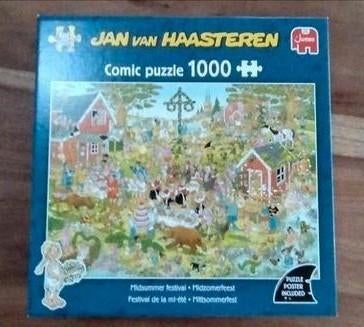 Jan van Haasteren 1000 stukjes midzomerfeest, Hobby en Vrije tijd, Denksport en Puzzels, Ophalen, 500 t/m 1500 stukjes, Zo goed als nieuw