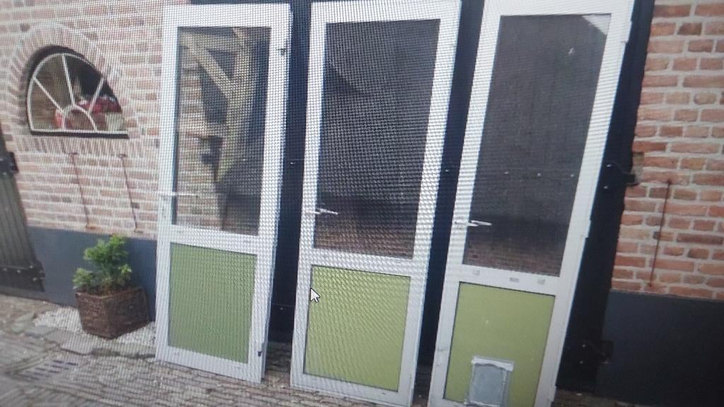 3 aluminium buitendeuren met dubbel glas, Ophalen, Gebruikt, Minder dan 200 cm, Buitendeur