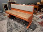 Oostenrijkse houten bank bankje kei tof! Kijk omschr,, Ophalen, Gebruikt, Rechte bank