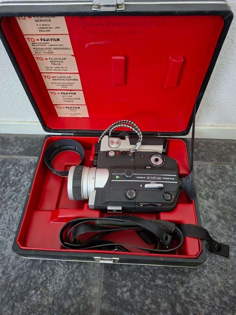 Vintage Fuji Fujica Single-8 Z800 filmcamera in koffer, Ophalen of Verzenden, 8mm, Camera