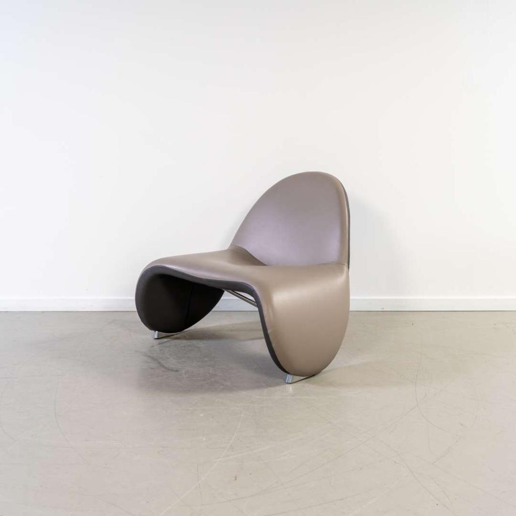 1x Leolux Sella Fauteuil Grijs/antraciet - Leer, Niet ingevuld, Niet ingevuld, 75 tot 100 cm, Ophalen of Verzenden