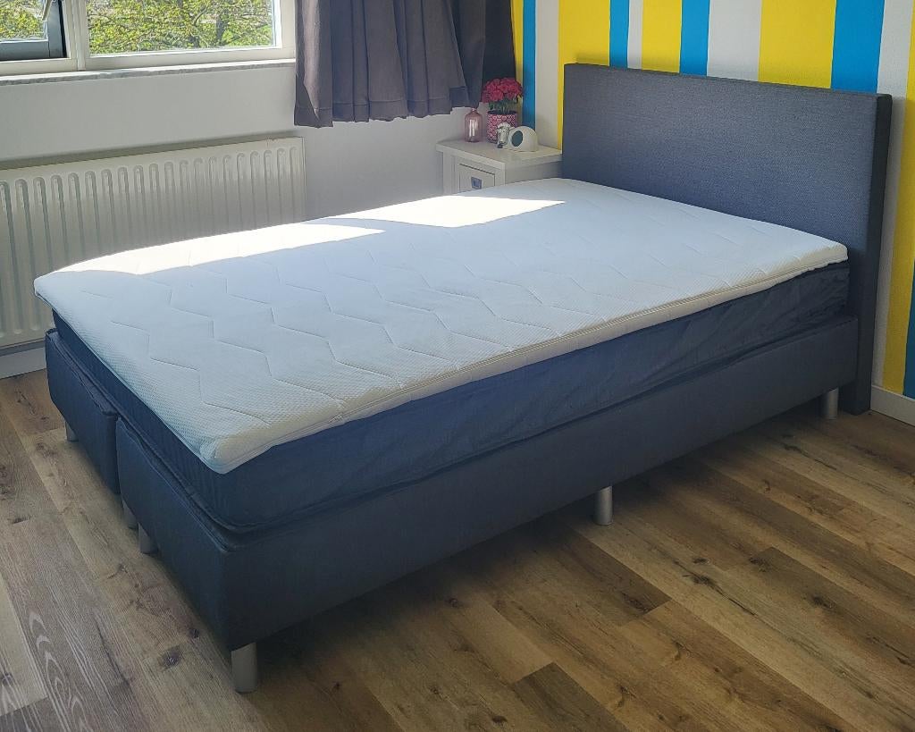 Zeer mooie Boxcombinatie Alta 5-delig donkergrijs 140x200cm, Ophalen, Gebruikt, Tweepersoons, 140 cm
