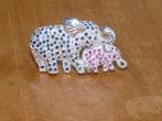 Zilveren Olifant Broche met Saffier En Robijn, Sieraden, Tassen en Uiterlijk, Broches, 4 tot 7 cm, Nieuw, Ophalen of Verzenden