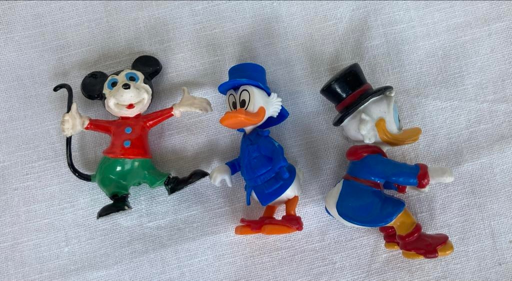 Vintage Disney beeldjes: Donald, Dagobert Duck, Mickey Mouse, Ophalen of Verzenden, Donald Duck, Zo goed als nieuw, Beeldje of Figuurtje