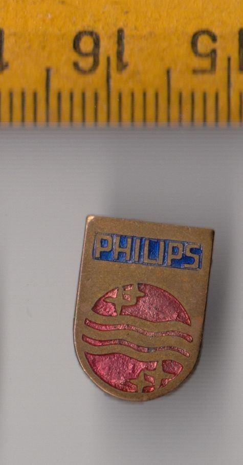 Philips Radio Logo emaille blauw rood schildje embleem, Ophalen of Verzenden