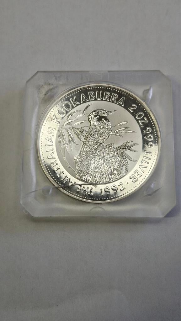 2 ounce kookaburra 999 zilver, Postzegels en Munten, Edelmetalen en Baren, Ophalen of Verzenden, Zilver