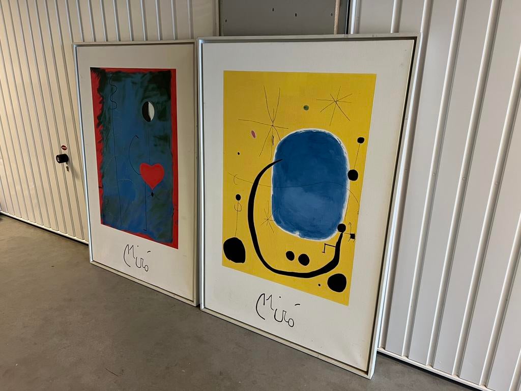 2x Kunstreproductie J MIRO, Ophalen