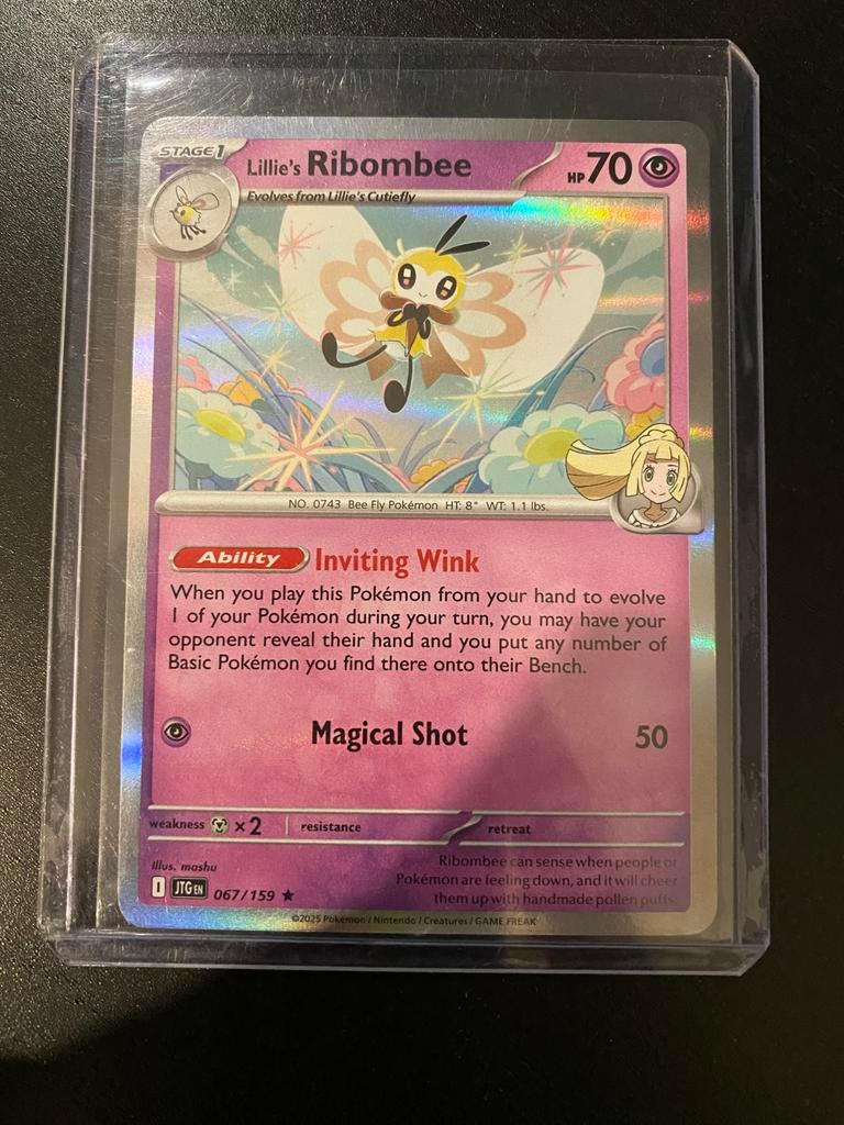 Lillie's Ribombee holo Pokémon kaart 067/159, Ophalen of Verzenden, Nieuw, Losse kaart, Foil
