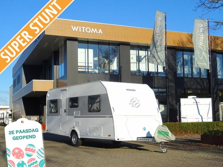 Knaus Sport 500 EU Dit voorjaar op vakantie!, Caravans en Kamperen, Caravans, Bedrijf, tot en met 4, 1000 - 1250 kg, Rondzit, Knaus