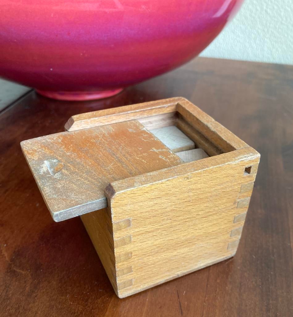 Vintage Houten blokkendoosje kleuterschool, Ophalen of Verzenden, Gebruikt