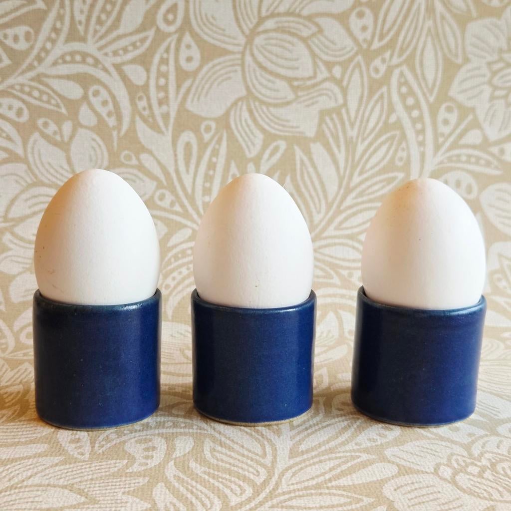 Servies : Eierdopje Delfts blauw molen bloem Holland