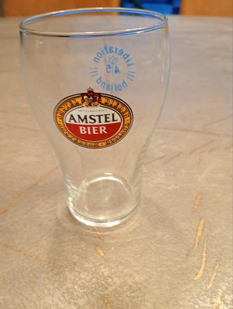 Amstel bier glas. Dubbeldruk., Ophalen of Verzenden, Glas of Glazen, Amstel