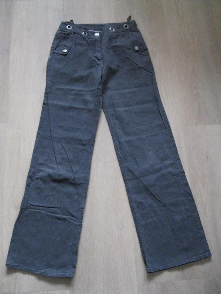 maat S, (36) 1 grijze Basic broek / pantalon, Ophalen of Verzenden, Maat 36 (S), Basic,, Gedragen
