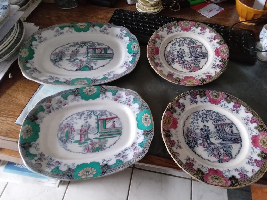 borden en schalen CANTON van B.F. Belgie, Antiek en Kunst, Antiek | Servies los, Ophalen of Verzenden