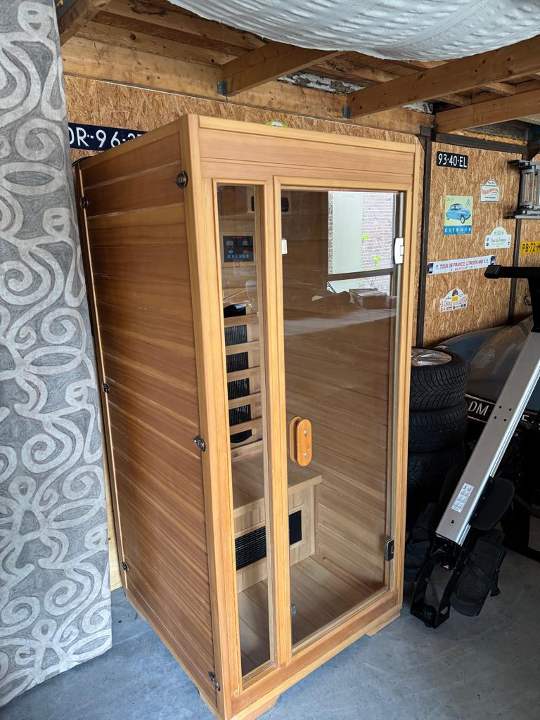sauna Interline 1-persoons, Sport en Fitness, Sauna, Ophalen, Gebruikt, Infrarood, Complete sauna