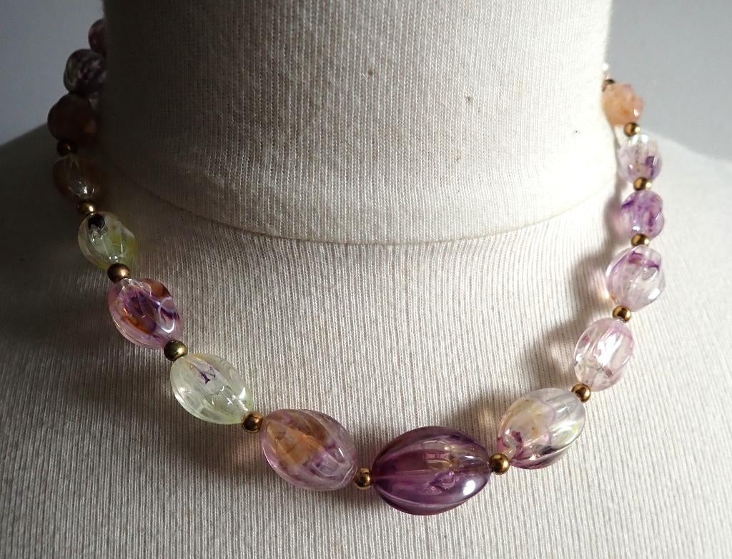 Leuke ketting in pasteltinten, Sieraden, Tassen en Uiterlijk, Kettingen, Verzenden, Zo goed als nieuw, Overige kleuren, Overige materialen