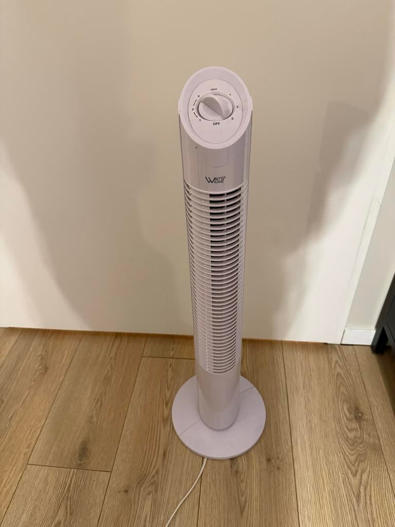 WATS HOME Torenventilator - Wit, Witgoed en Apparatuur, Ventilatoren, Ophalen of Verzenden, Zo goed als nieuw, Torenventilator
