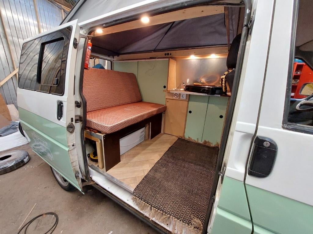 Volkswagen T4 Camper gekeurd, Buscamper of Camperbus, Reservewiel, Luifel, Tot en met 2