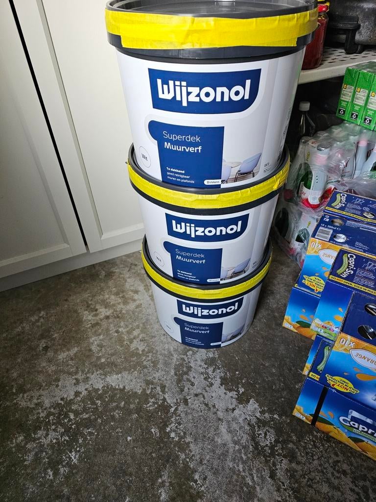 Wizonol Superdek Muurverf - Wit (3x 10L), Ophalen, Nieuw, Wit