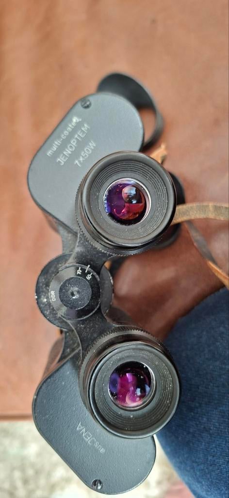 Vintage Verrekijker Jenoptem 7x50W, Ophalen, Gebruikt, Minder dan 8x, Porro (met knik)