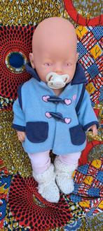 Zapf Baby Born pop met blauwe jas en speen, Ophalen of Verzenden