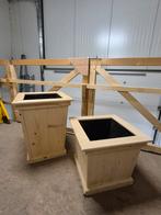 2x Bloembakken Hout 50x50x50 en 50x50x60 Hoogland Vu, Ophalen, Gebruikt, Minder dan 60 cm, Vierkant