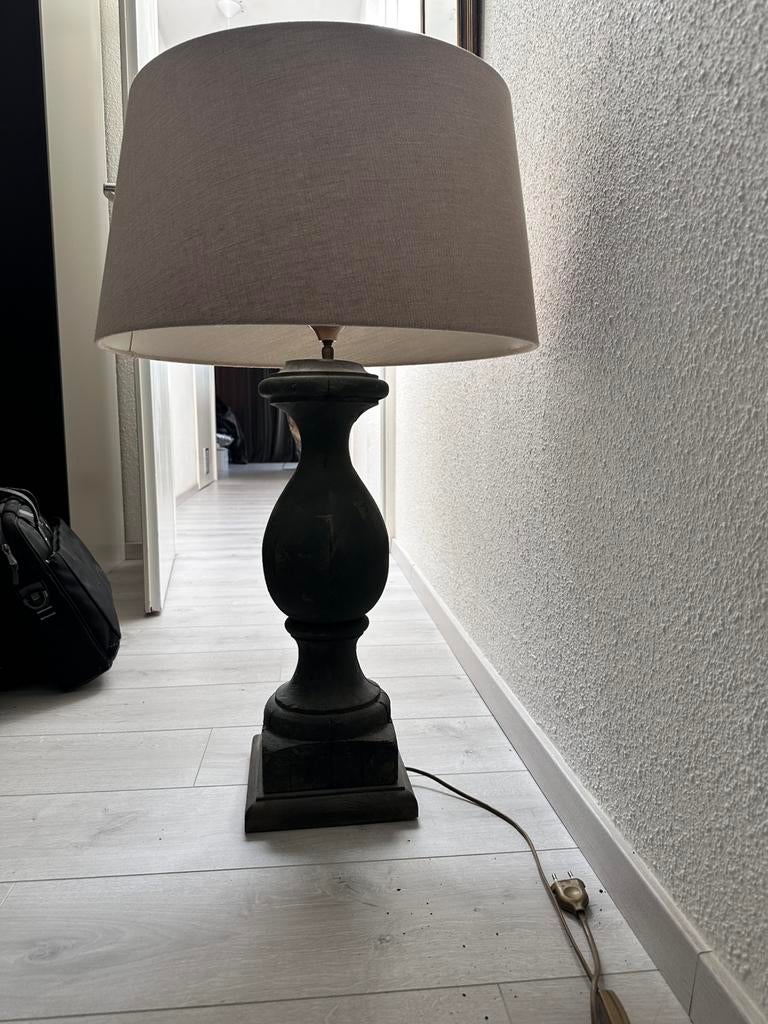 Staande houten tafellamp, Ophalen, Gebruikt, 75 cm of meer