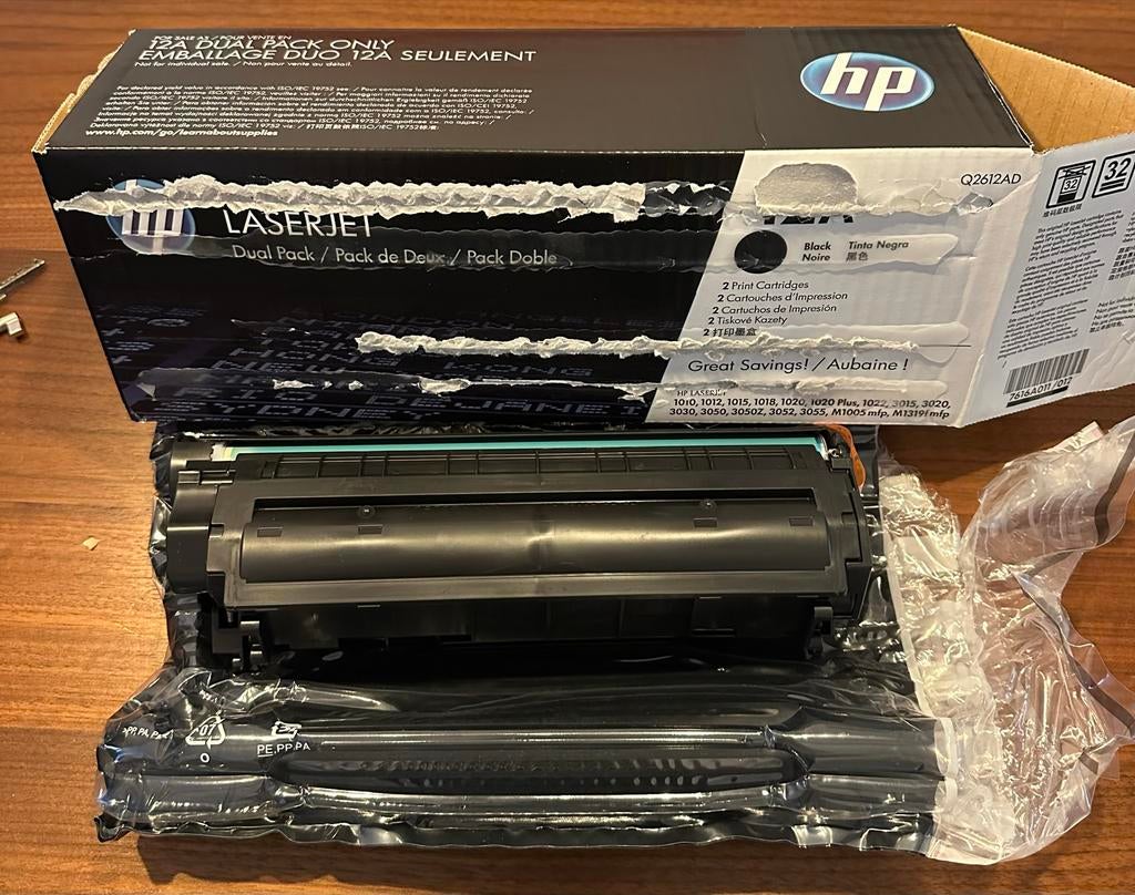 HP LaserJet Q2612AD Zwarte Toner Cartridge, Computers en Software, Printerbenodigdheden, Ophalen of Verzenden, Nieuw, Toner