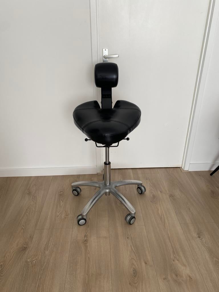 BQE Dynamic Bureaustoel zit/sta kruk actief zitten, Huis en Inrichting, Bureaustoelen, Zo goed als nieuw, Zwart, Ophalen of Verzenden