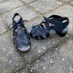Think! Zwarte Leren Sandaal met Hak - Maat 39, Zwart, Zo goed als nieuw, Sandalen of Muiltjes, Ophalen of Verzenden