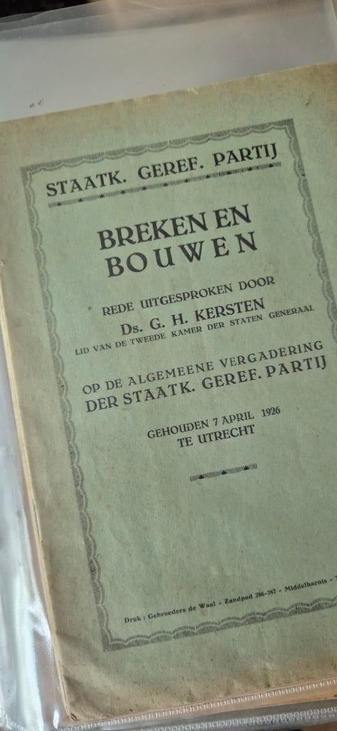 Unieke SGP Collectie: Redes & Uitgaven (1918-2000), Gelezen, Ophalen of Verzenden, Diverse SGP-politici en sprekers, Politiek en Staatkunde