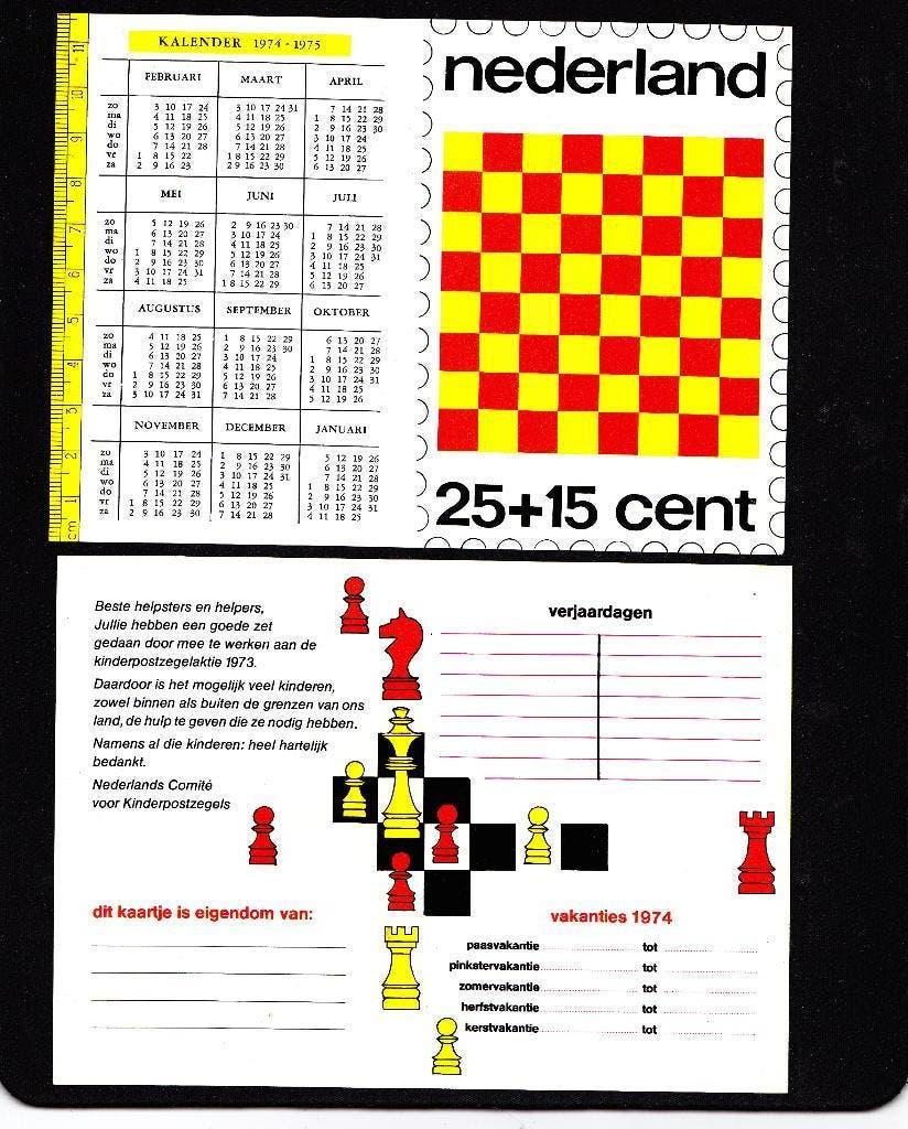 Kinderpostzegels Kalender kaart actie 1973 (1166), Verzenden