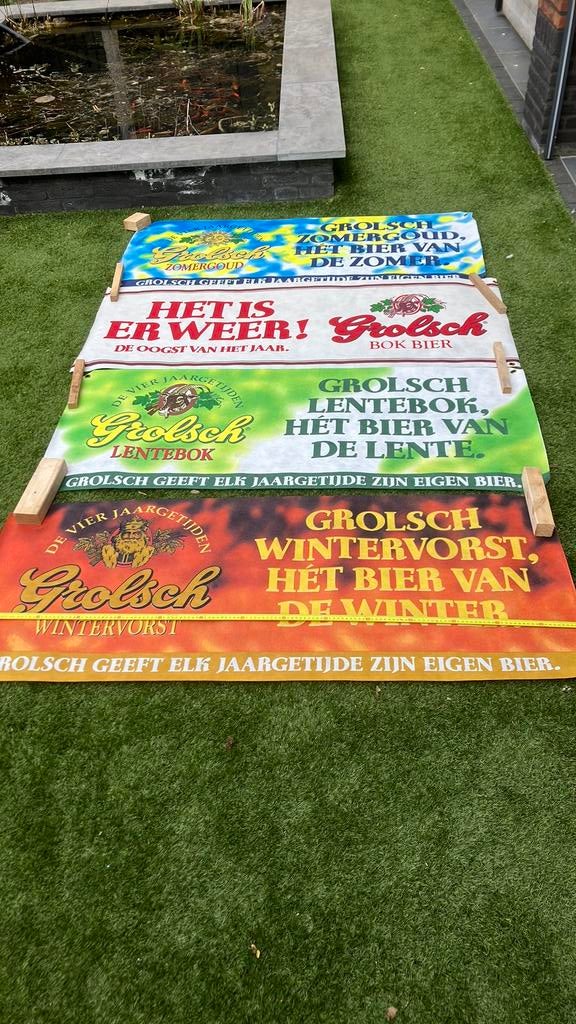 Spandoeken Grolsch banners, Ophalen, Zo goed als nieuw