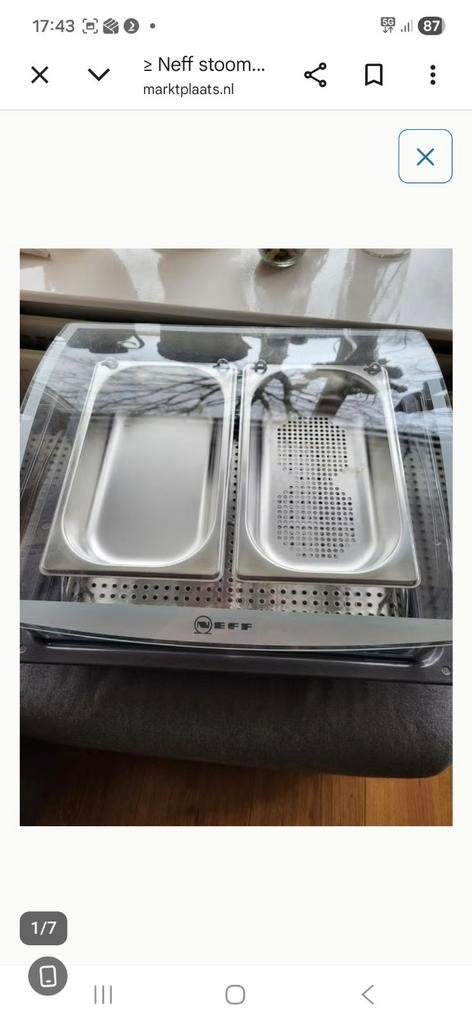 Neff stoomoven accessoires - RVS schalen en rooster, Ophalen of Verzenden, Nieuw