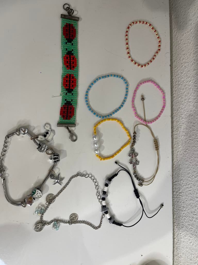 Diverse Armbanden Collectie - Kralen, Bedels, en Meer, Overige materialen, Gebruikt, Blauw, Ophalen of Verzenden