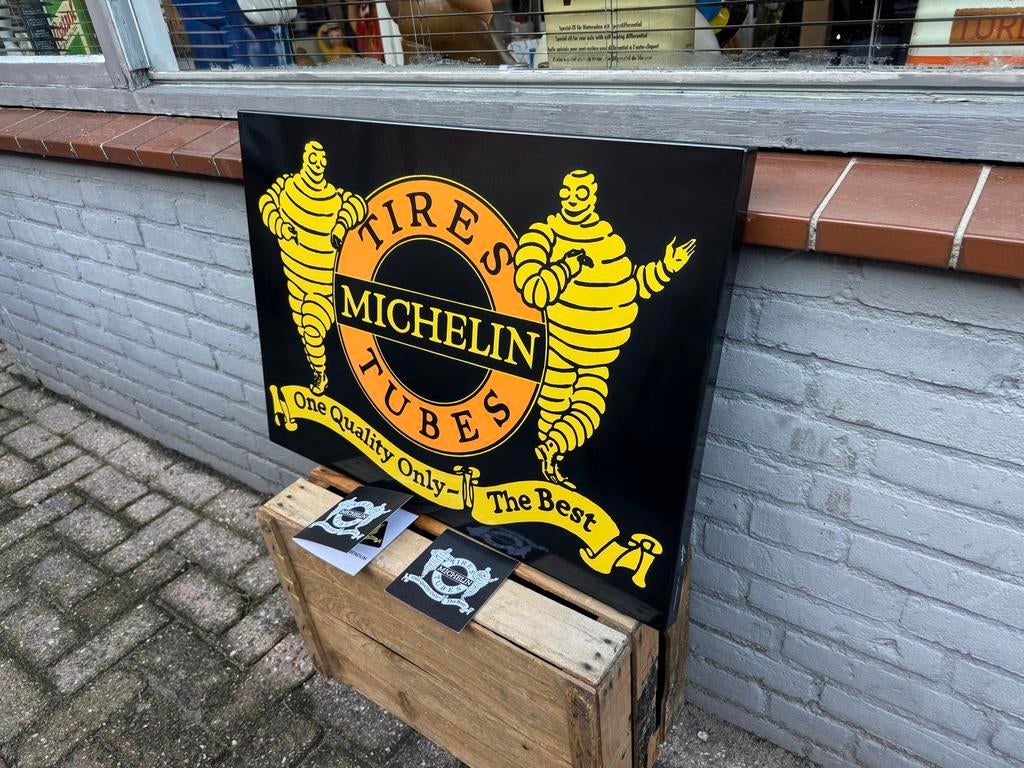 Michelin Tires Emaille Reclamebord - Nieuwstaat, Antiek en Kunst, Ophalen