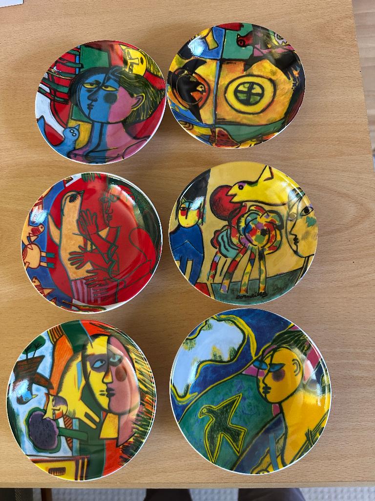 6 Corneille schaaltjes 12 cm, Antiek en Kunst, Ophalen of Verzenden
