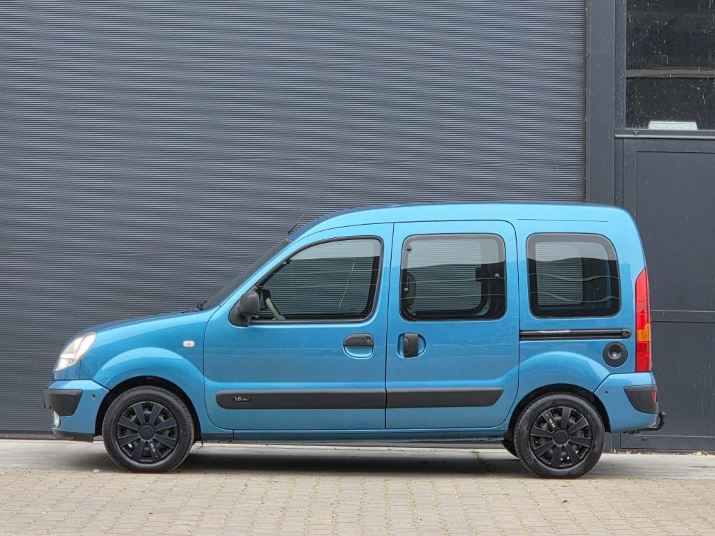 Renault Kangoo 1.6-16V Expr. Luxe automaat nwe apk '27, Auto's, Renault, Gebruikt, 1095 kg, Blauw, 49 €/maand