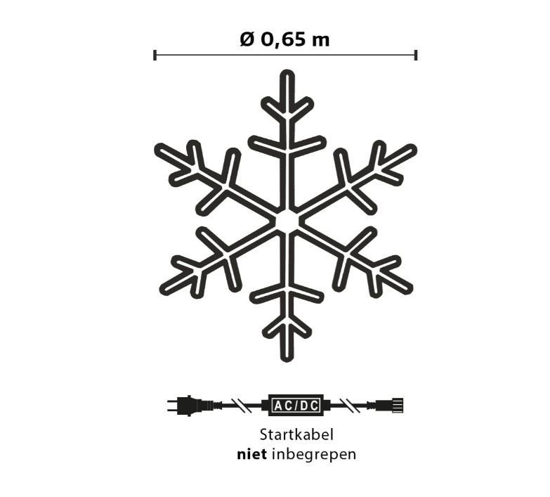 Kerstverlichting sneeuwvlok 65cm (2 stuks), Ophalen