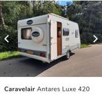 Caravelair Antares Luxe 420 (sporting), compleet uitgerust, Caravans en Kamperen, Caravans, Kachel, Vast bed, 75 kg, 750 - 1000 kg