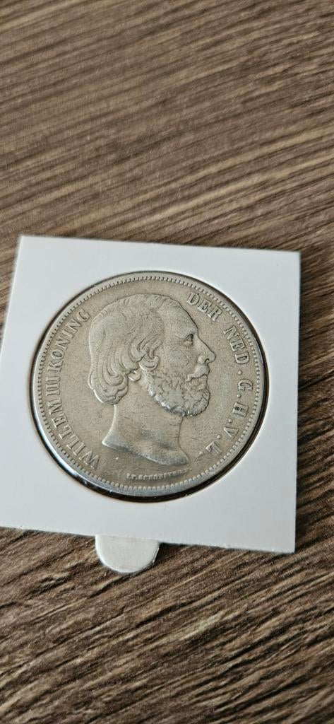 Zilveren rijksdaalder 1850 Willem lll, Koning Willem III, Zilver, Ophalen of Verzenden, Losse munt