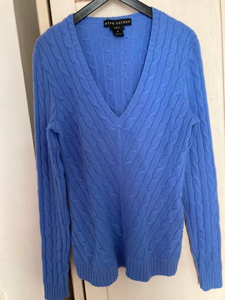 Mooie Ralph Lauren cashmere trui maat M, Ophalen of Verzenden, Gedragen, Maat 38/40 (M), Blauw