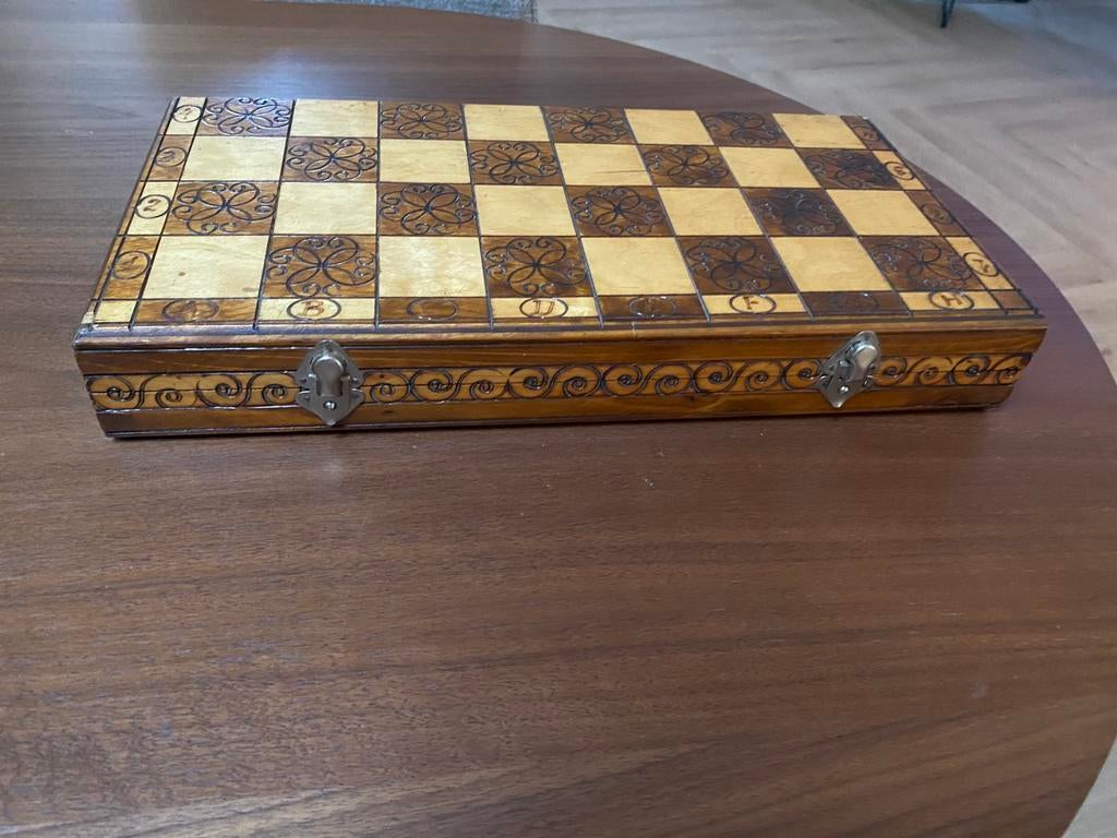 Groot houten schaakspel, Ophalen of Verzenden