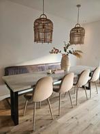 Complete eetkamerset: tafel, bank en 4 stoelen mag ook los n, Ophalen of Verzenden, Zo goed als nieuw