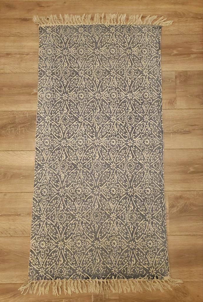 Vloerkleedje (licht jeansblauw) met patroon 60 x 130 cm, Huis en Inrichting, Stoffering | Tapijten en Kleden, Zo goed als nieuw