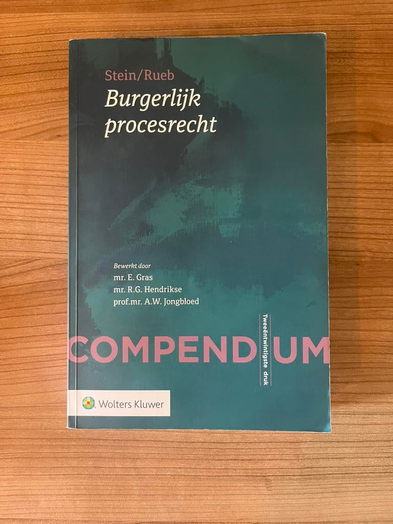 Compendium Burgerlijk procesrecht Stein / Rueb, Boeken, Ophalen of Verzenden, Zo goed als nieuw, Overige wetenschappen