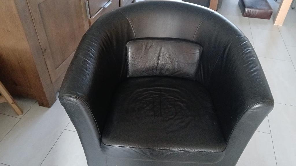 Fauteuil, Ophalen, Gebruikt, 50 tot 75 cm, Leer