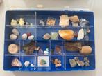 Diverse stenen en mineralen collectie in opbergdoos, Ophalen of Verzenden, Gebruikt